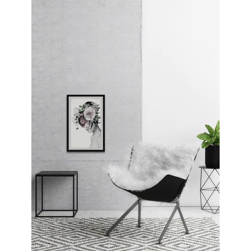 'Lush Flower Crown' Framed Painting Print