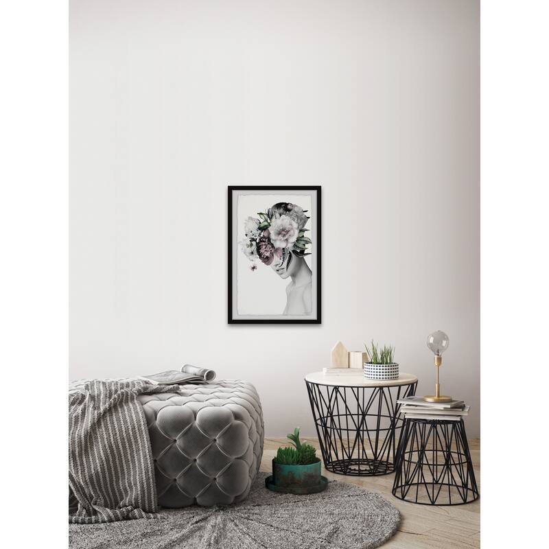 'Lush Flower Crown' Framed Painting Print
