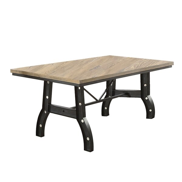 Shop Industrial Metal Dining Table with Trestle Base ...