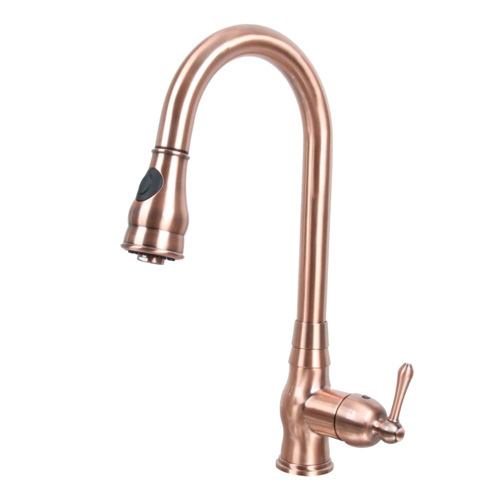 One Handle Pull Down Copper Kitchen Faucet Overstock 30244075