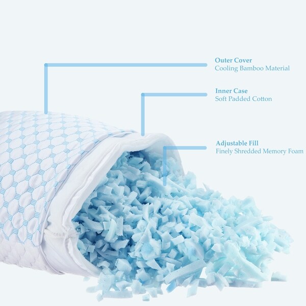 shredded gel memory foam pillow