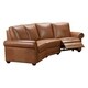 preview thumbnail 3 of 6, Orly Distressed Brown Top Grain Leather Power Reclining Curved Sofa