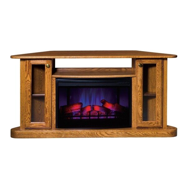 Gordon 57" Corner LED Fireplace with Shelf and Cabinets