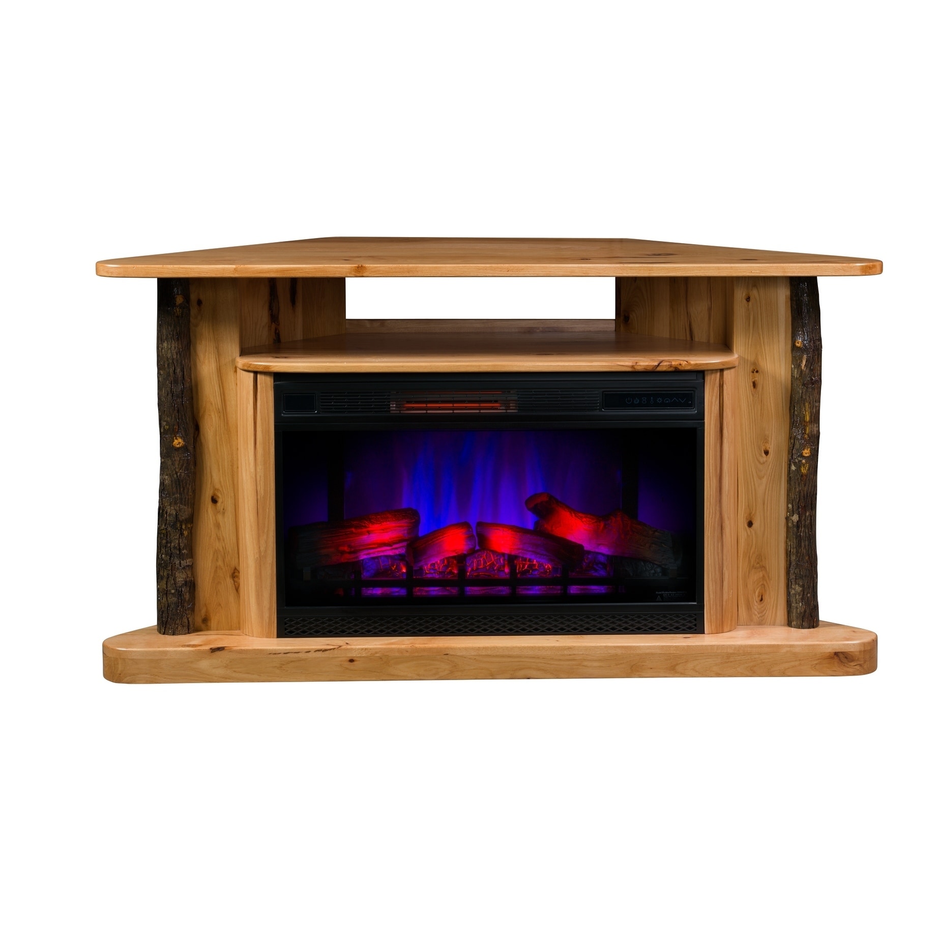 Shop Marietta 60 Corner Led Fireplace With Shelf And Log Trim