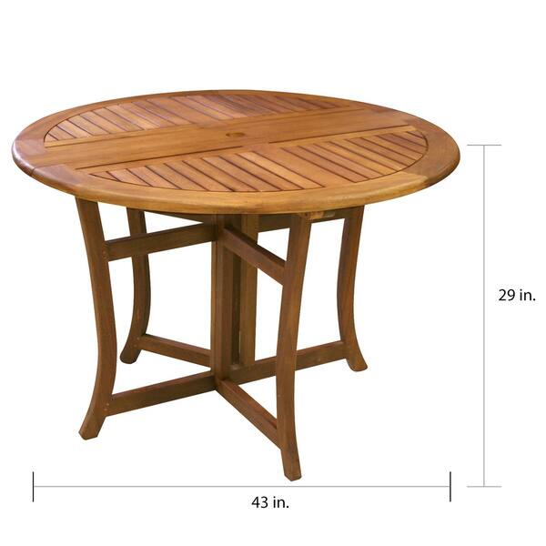 Eilaf 43" Round Eucalyptus Folding Table N/A Bed Bath & Beyond 30244427