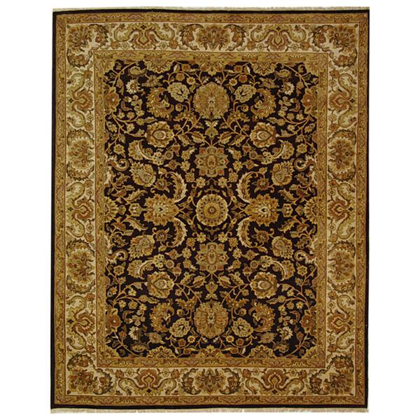 SAFAVIEH Hand-knotted Dynasty Sabrina Traditional Oriental Wool Rug with Fringe - 9' x 12' - Cola/Beige - Rectangle