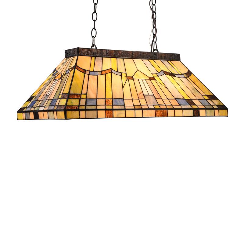 Tiffany Style 3-light Linear Island Fixture