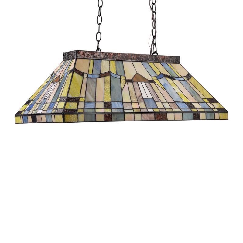 Tiffany Style 3-light Linear Island Fixture
