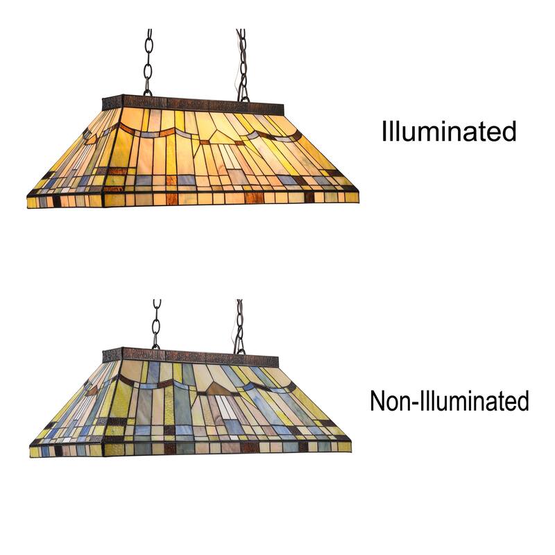 Tiffany Style 3-light Linear Island Fixture