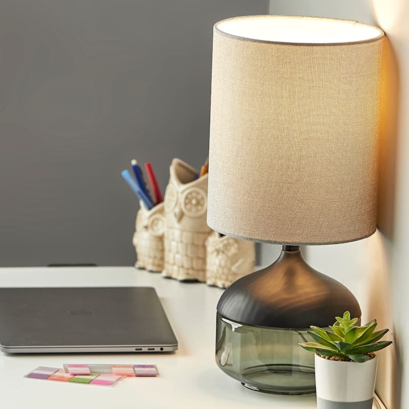 Porch & Den Foxglove Smoked Glass Table Lamp