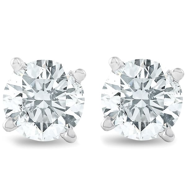 slide 1 of 3, 14k White Gold 3/4ct TDW Diamond Classic Stud Earrings