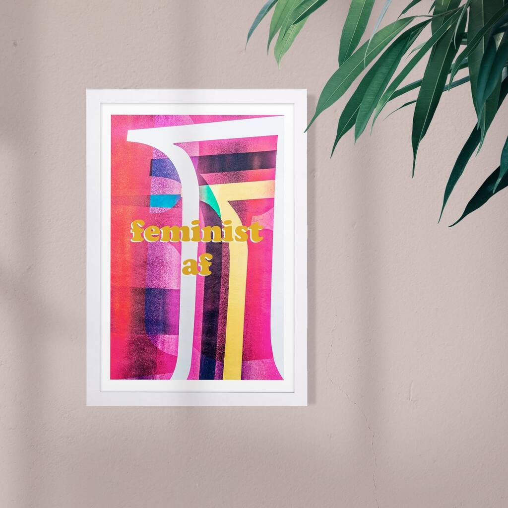 Wynwood Studio Typography and Quotes Framed Wall Art Prints 'Feminist Colorful' Empowered Women Quotes and Sayings - Gold, Pink