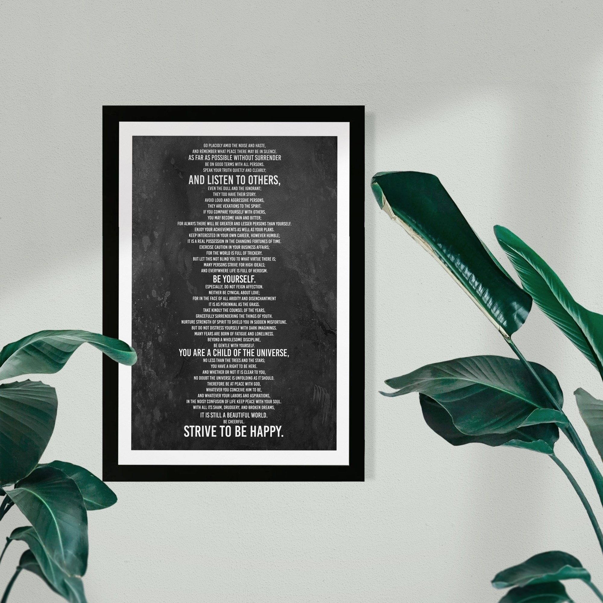 Shop Wynwood Studio Typography And Quotes Framed Wall Art Prints Desiderata Print Inspirational Quotes And Sayings Black White Overstock 30247462