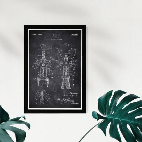 Wynwood Studio Framed Wall Art Prints 'Cork Extractor 1930 Chalkboard'