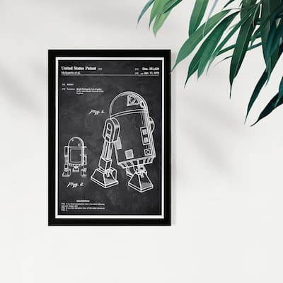 Wynwood Studio Framed Wall Art Prints 'Robot II 1979 Chalkboard'
