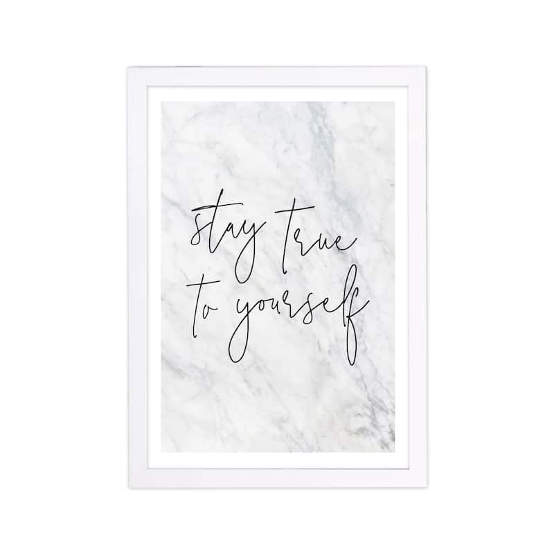 Wynwood Studio Typography and Quotes Framed Wall Art Prints 'Stay True ...