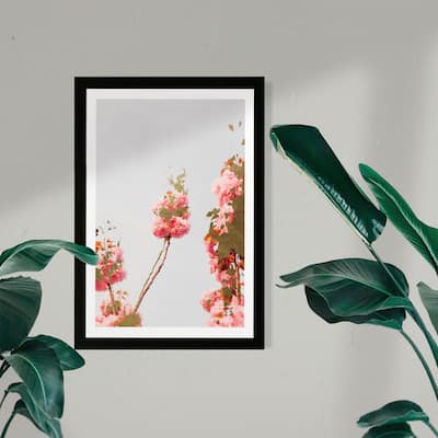 Wynwood Studio Floral and Botanical Framed Wall Art Prints 'Golden Flowers' Florals Home Décor - Gold, Orange
