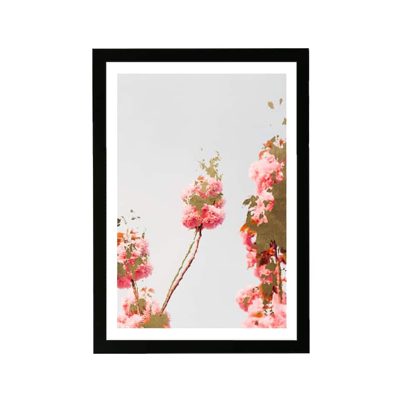 Wynwood Studio Floral and Botanical Framed Wall Art Prints 'Golden Flowers' Florals Home Décor - Gold, Orange