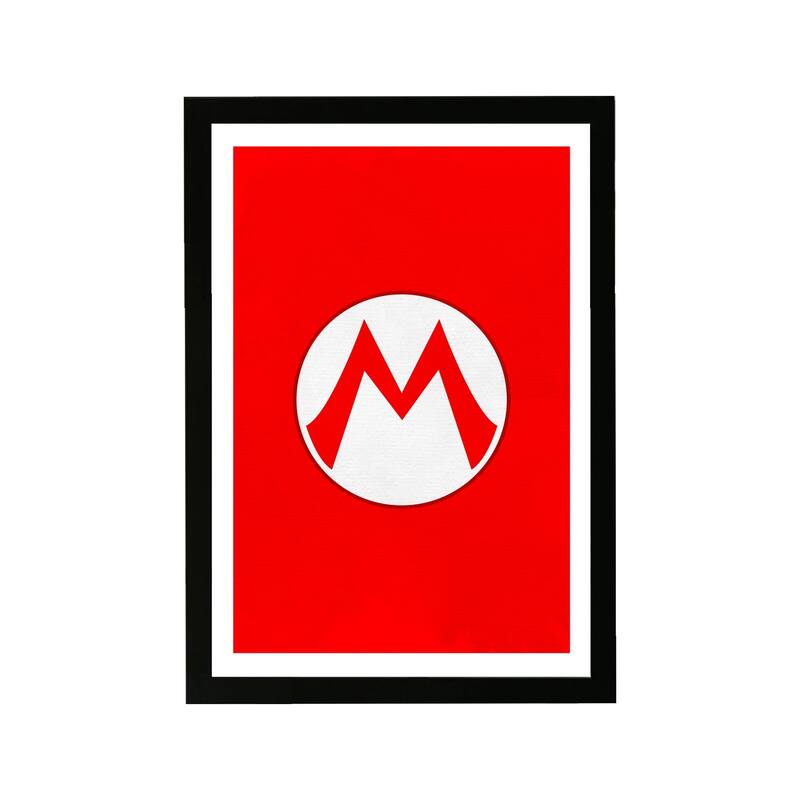 Wynwood Studio Entertainment and Hobbies Framed Wall Art Prints 'Red Print' Video Games Home Décor - Red, White