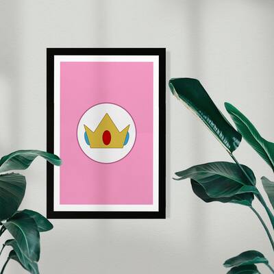 Wynwood Studio Fantasy and Sci-Fi Framed Wall Art Prints 'Pink Print' Fairy Tales Home Décor - Pink, Yellow