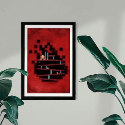 Wynwood Studio Framed Wall Art Prints 'Nostalgic Arcade Game'