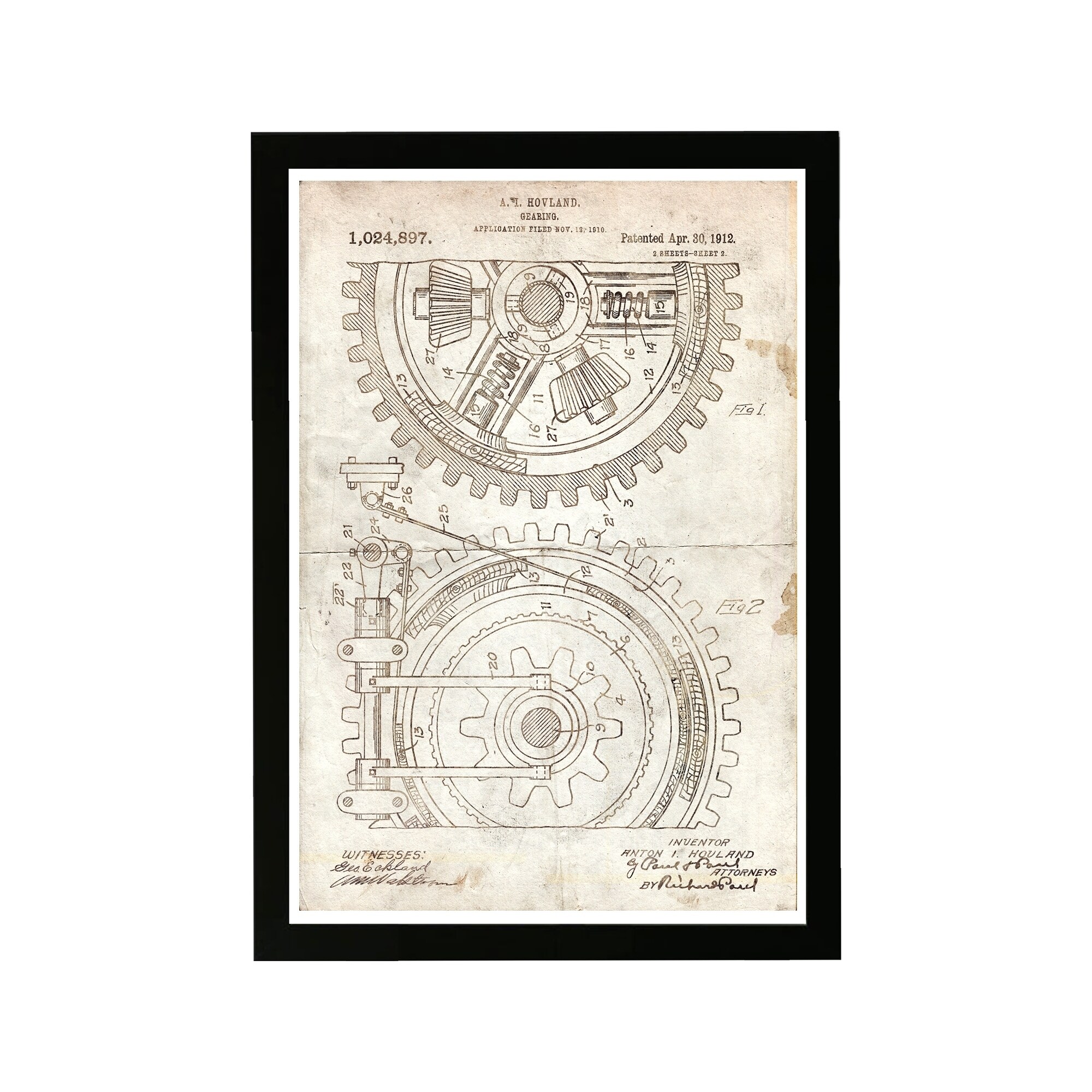 Wynwood Studio Figurative Framed Wall Art Prints ´Gearing 1912