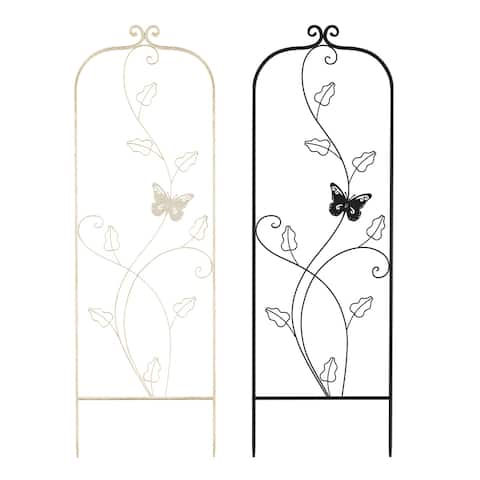 46-inch Metal Garden Trellis with Butterfly Pattern by Pure Garden