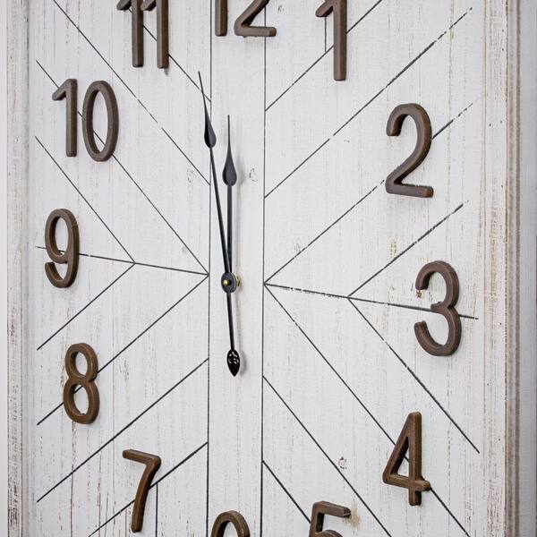Whitewashed Mdf Wood Oversized Wall Clock 32 On Sale Overstock 30250862