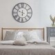 preview thumbnail 3 of 9, MDF and Plastic Oversized Wall Clock - Whitewashed - 30"