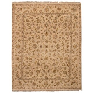 Hand-knotted Chobi Twisted Beige Wool Rug - 8'2