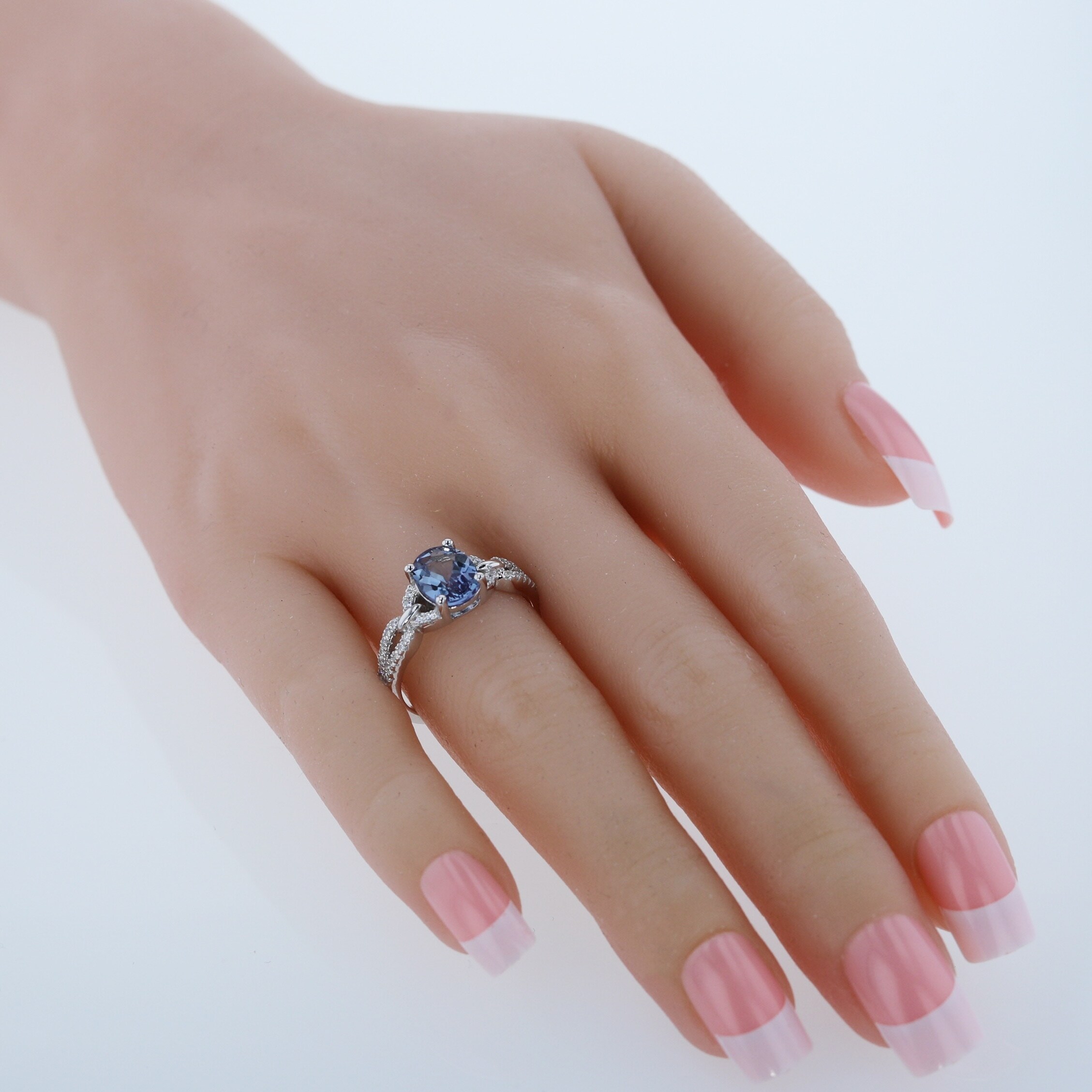 Color Stone Birthstone Ring Solitaire Simulated Alexandrite Ring Set In Sterling Silver Color Stone Birthstone Ring Solitaire Simulated Alexandrite Ring Set In Sterling Silver