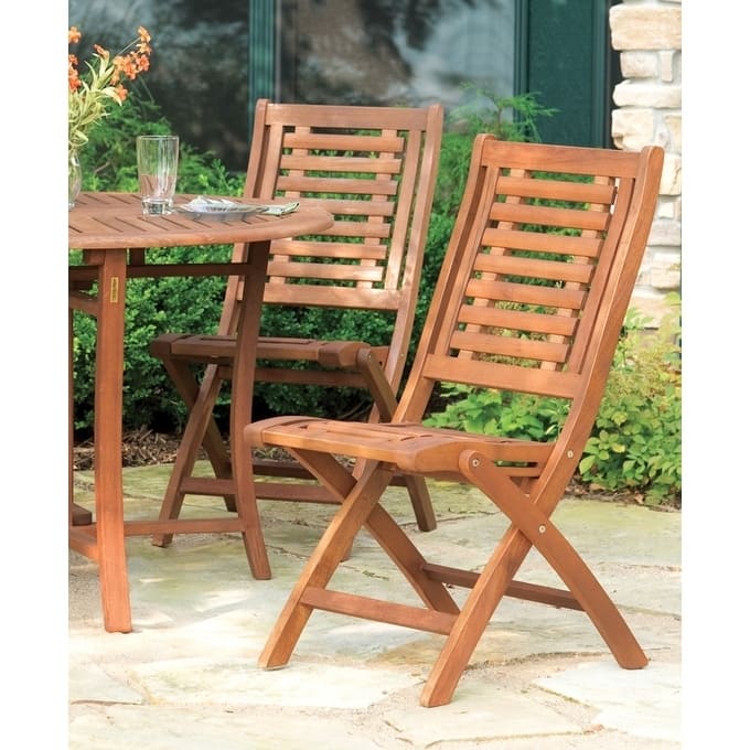 Eilaf Eucalyptus Folding Side Chair, 2pk. - Brown