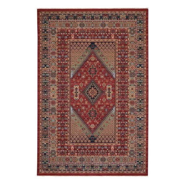 Kindred-Heriz Sienna Green Oriental Machine Woven Rectangle Rug - 5' 3" x 7' 10"