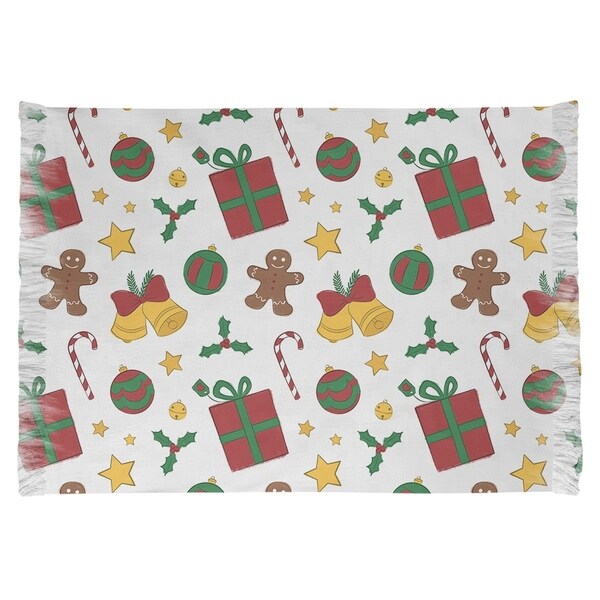 Festive HOL Christmas Décor Pattern Chenille R - 65 x 54
