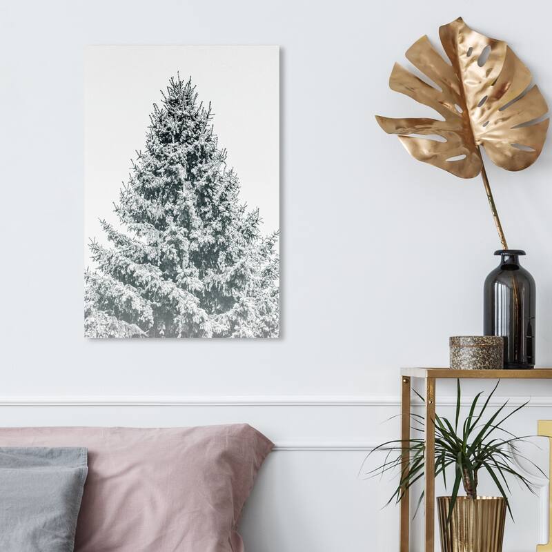 Wynwood Studio Holiday and Seasonal Wall Art Canvas Prints 'Tall as Pine' Christmas Home Décor - Green, Gray