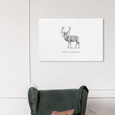 Wynwood Studio Holiday and Seasonal Wall Art Canvas Prints 'Merry Christmas Yall' Christmas Home Décor - Red, Gray