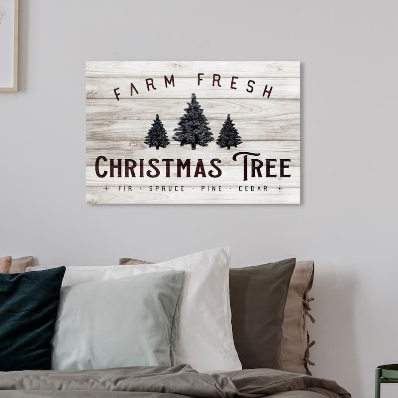 Wynwood Studio Holiday and Seasonal Wall Art Canvas Prints 'Farm Fresh Christmas Tree' Christmas Home Décor - Brown, Green