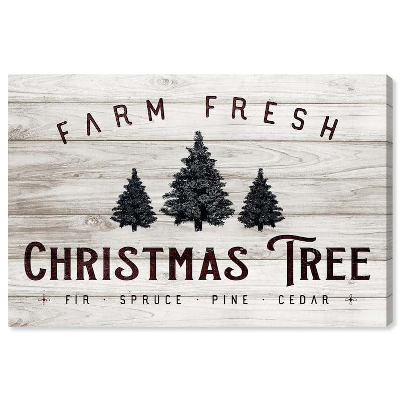 Wynwood Studio Holiday and Seasonal Wall Art Canvas Prints 'Farm Fresh Christmas Tree' Christmas Home Décor - Brown, Green