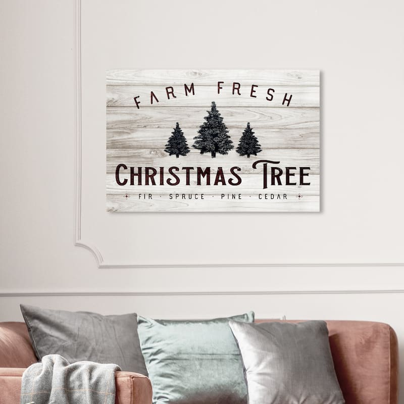 Wynwood Studio Holiday and Seasonal Wall Art Canvas Prints 'Farm Fresh Christmas Tree' Christmas Home Décor - Brown, Green - 36 x 24
