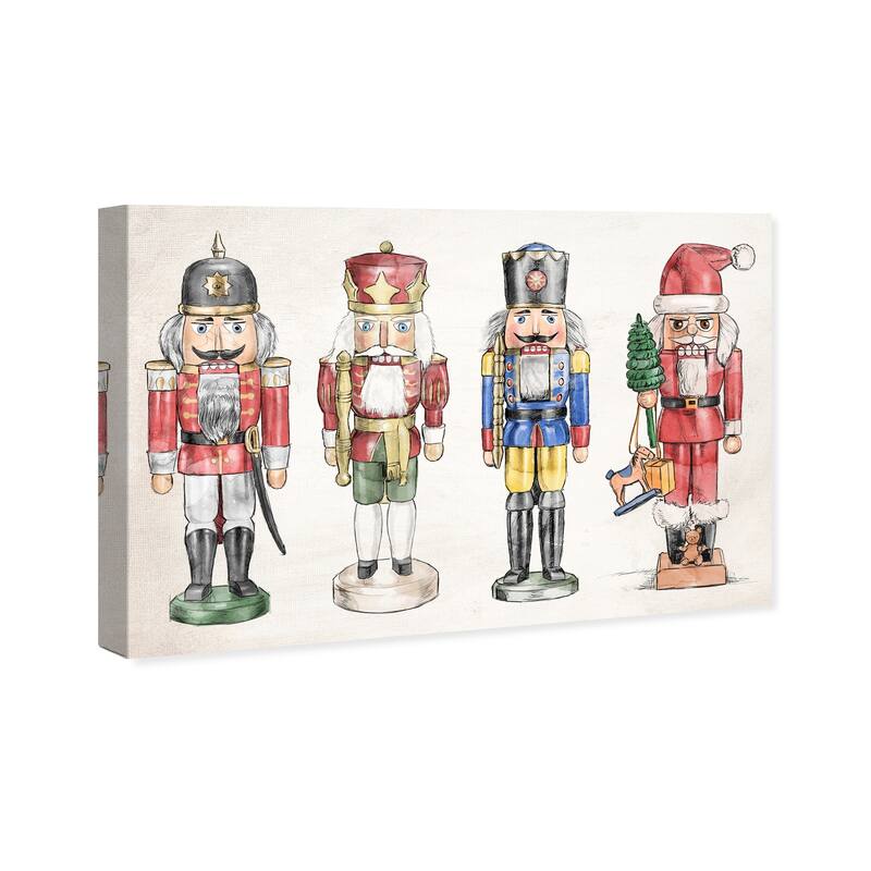 Wynwood Studio Holiday and Seasonal Wall Art Canvas Prints 'Nutcrackers' Christmas Home Décor - Red, Green