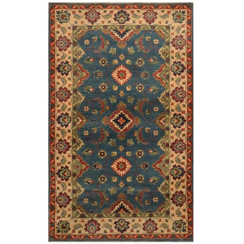 Handmade One-of-a-Kind Kazak Wool Rug (Afghanistan) - 3' x 5'2