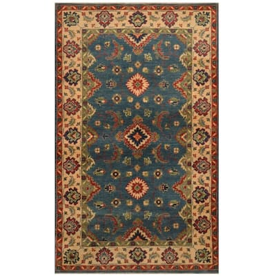Handmade One-of-a-Kind Kazak Wool Rug (Afghanistan) - 3' x 5'2