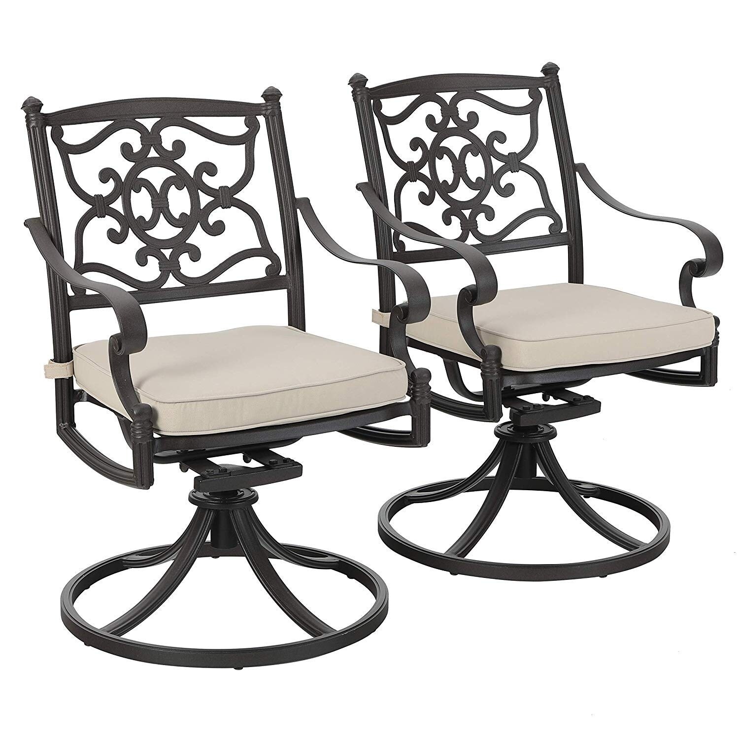 Shop Phi Villa Cast Aluminum Retro Outdoor Patio Swivel Dining