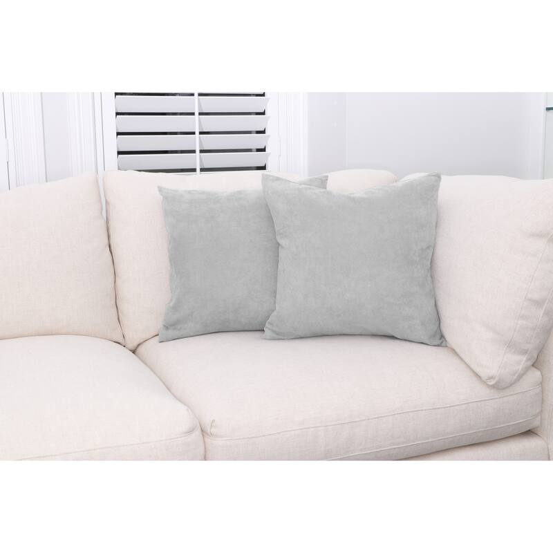 Microsuede Throw Pillows - Down Feather Filled - Modern Design - Throw Pillow, Set of 2