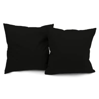 Microsuede Throw Pillows - Down Feather Filled - Modern Design - Throw Pillow, Set of 2