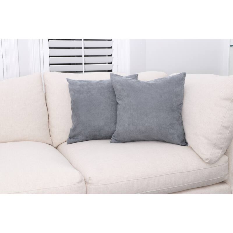 Microsuede Throw Pillows - Down Feather Filled - Modern Design - Throw Pillow, Set of 2