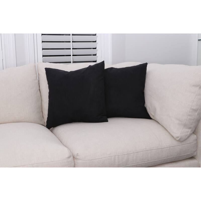 Microsuede Throw Pillows - Down Feather Filled - Modern Design - Throw Pillow, Set of 2