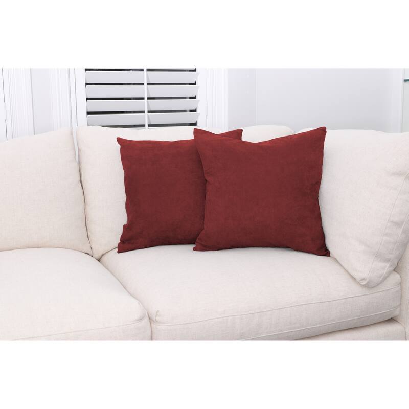 Microsuede Throw Pillows - Down Feather Filled - Modern Design - Throw Pillow, Set of 2