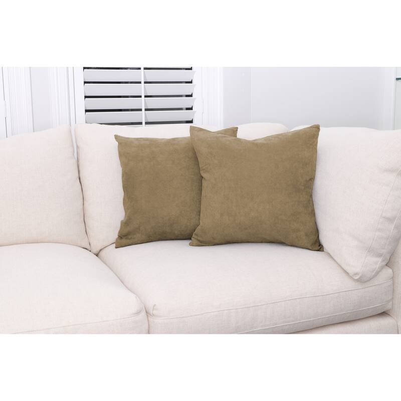 Microsuede Throw Pillows - Down Feather Filled - Modern Design - Throw Pillow, Set of 2
