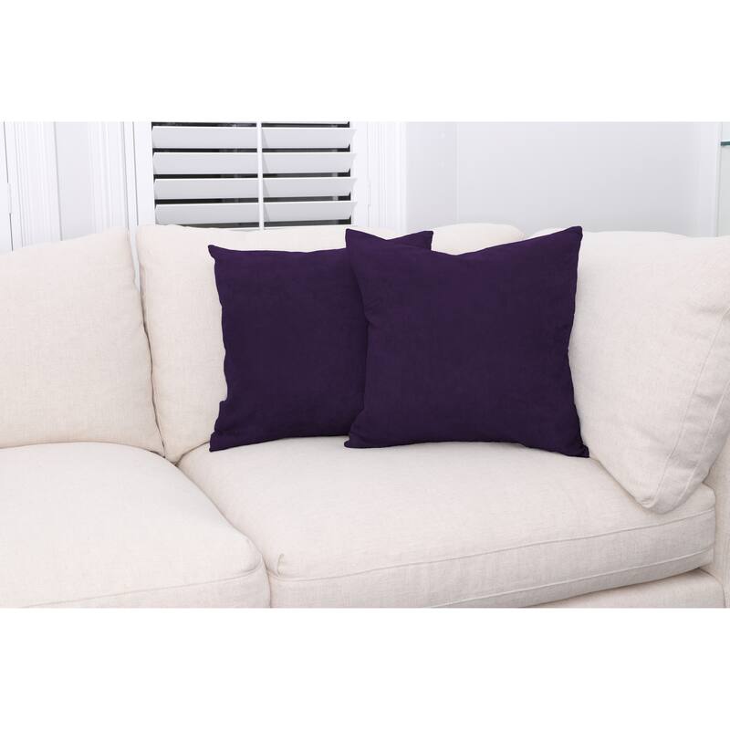 Microsuede Throw Pillows - Down Feather Filled - Modern Design - Throw Pillow, Set of 2